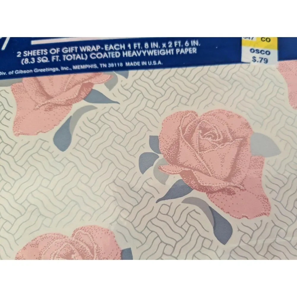 2 Packs Vintage/Retro Cleo Gift Wrap - Swans & Roses - 2 Sheets Each